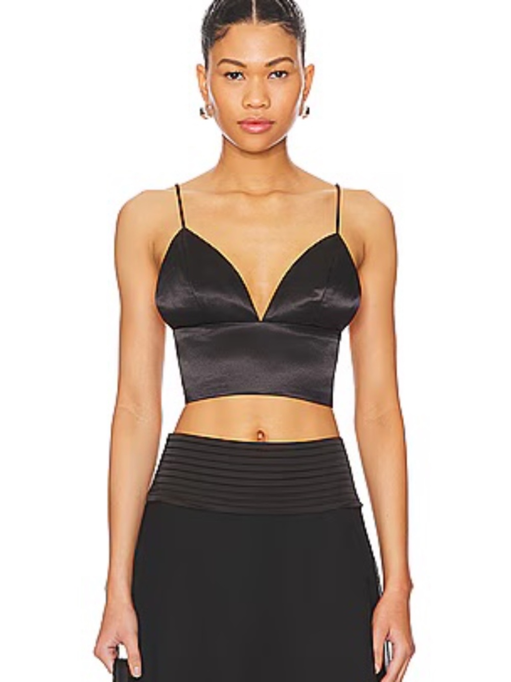Super down satin crop tank